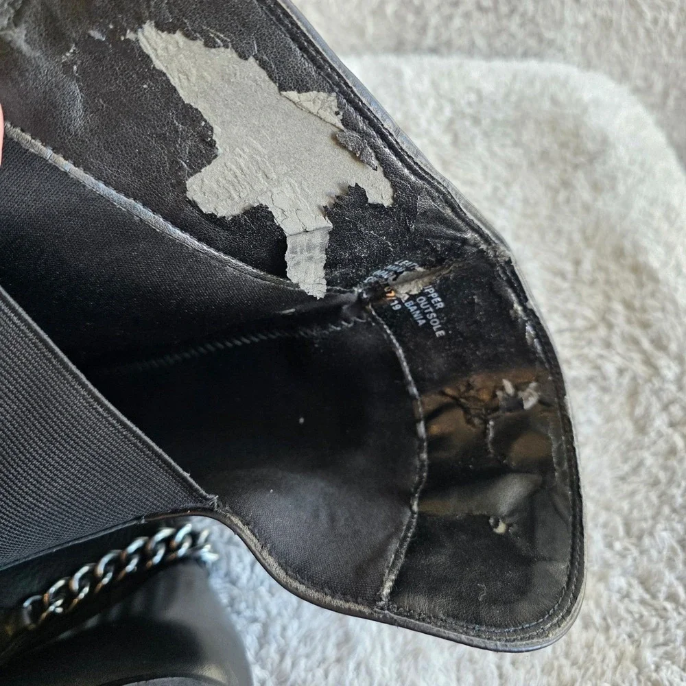 Kurt Geiger London Vito Over-The-Knee Leather Boots Inside Damage EU 38.5 US 7.5